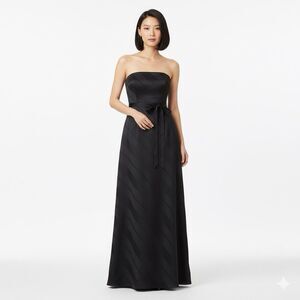 Strapless Formal Gown Dress Silk Organza Sz 8 Kay Unger Whimsygoth Black